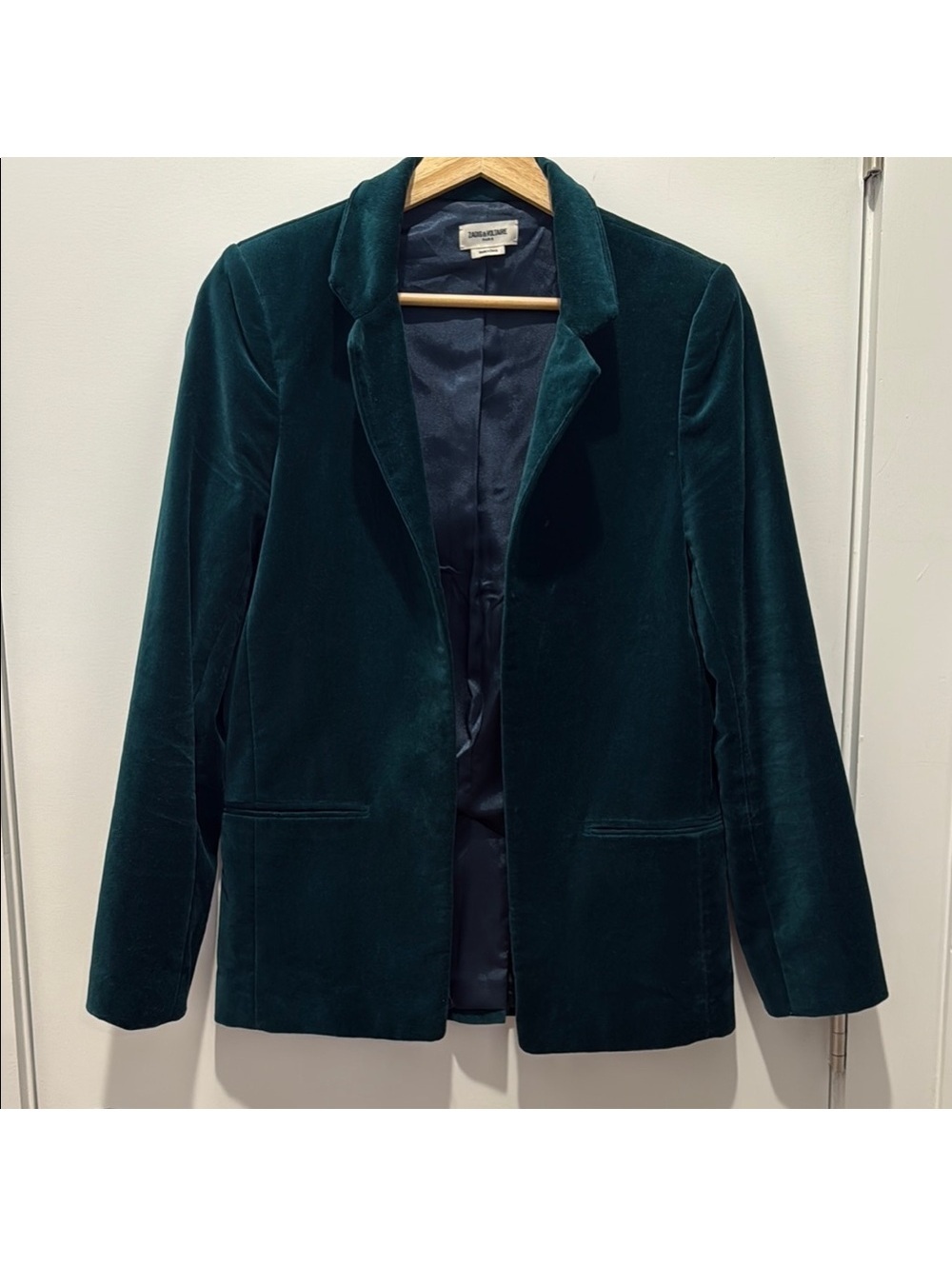 Zadig & Voltaire Green Velvet Blazer Classic Suit Jacket